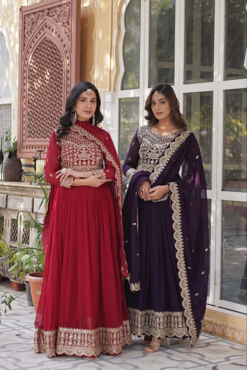 Women's designer gown with dupatta sets