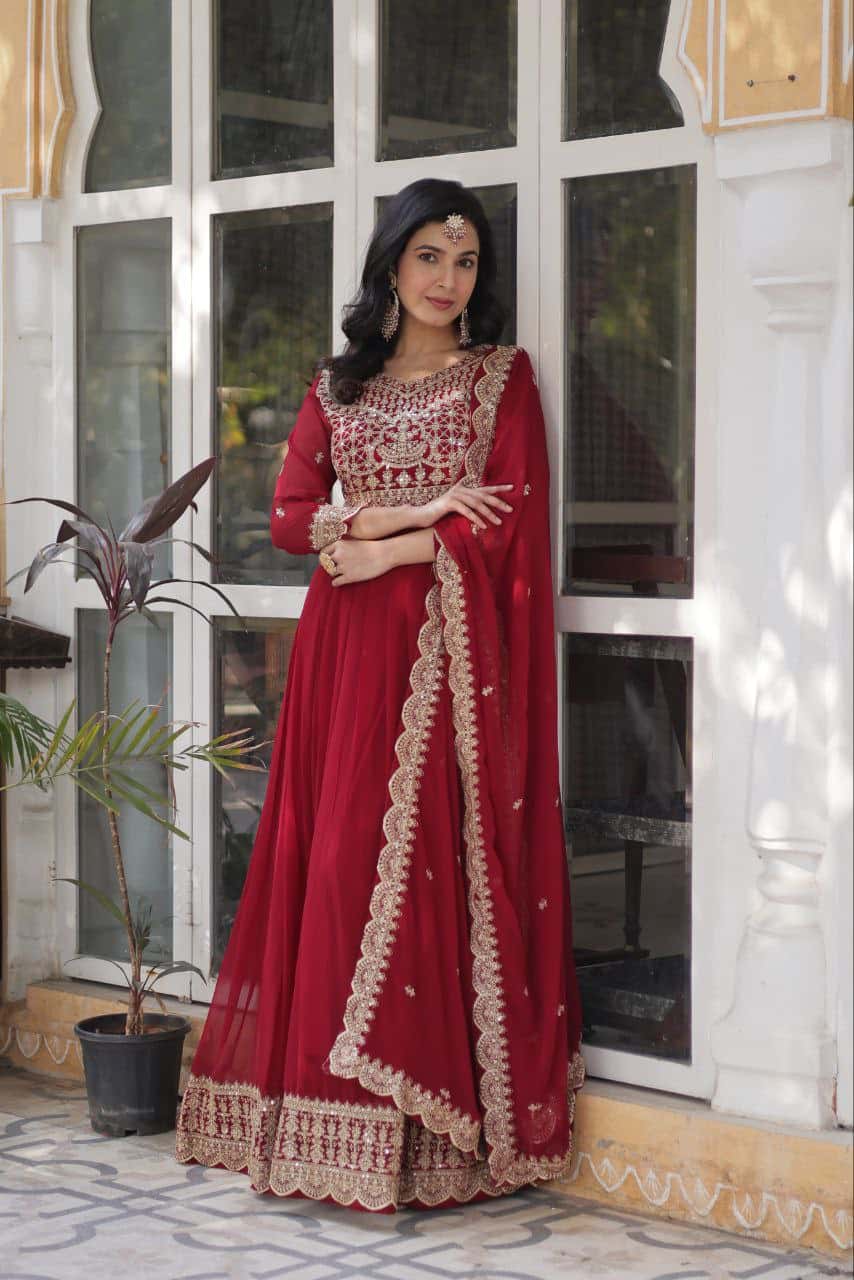Women's designer gown with dupatta sets