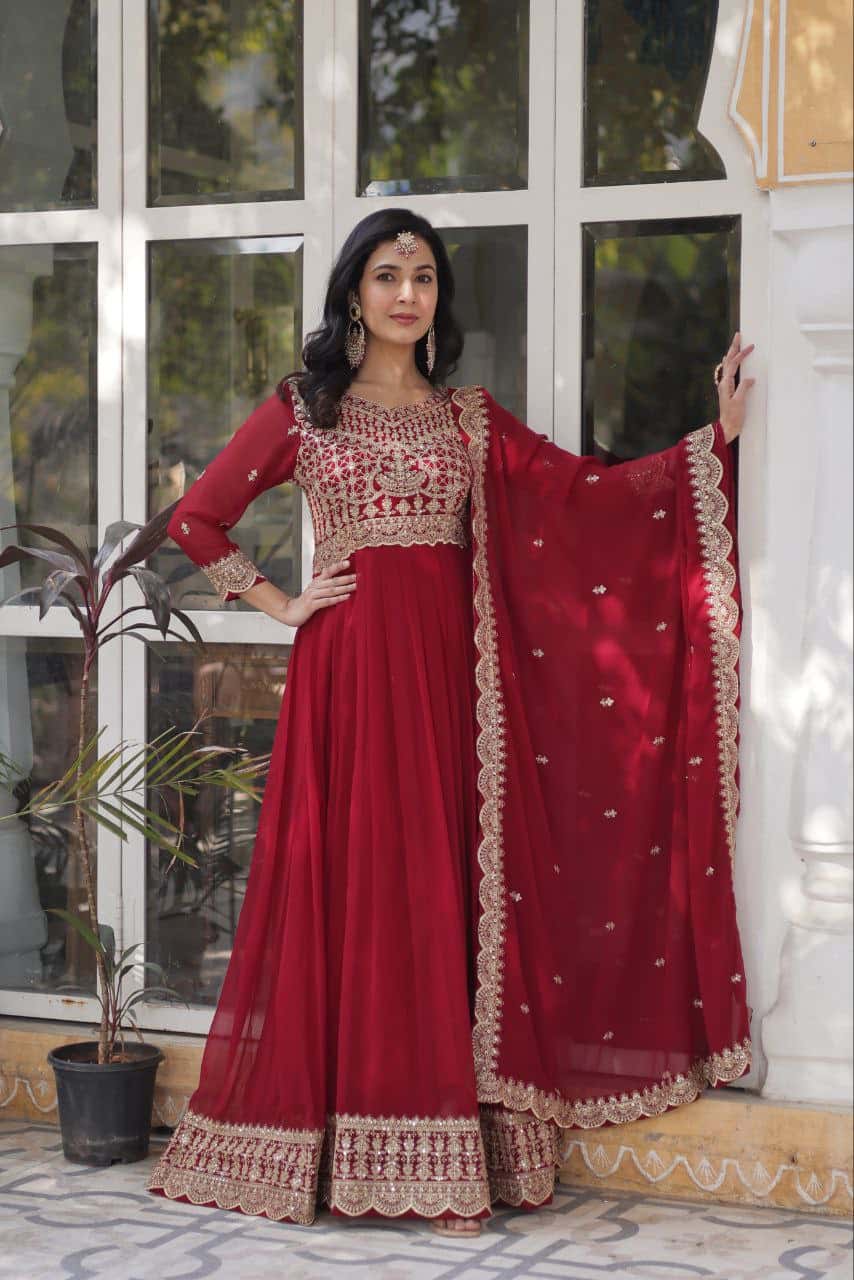 Women's designer gown with dupatta sets