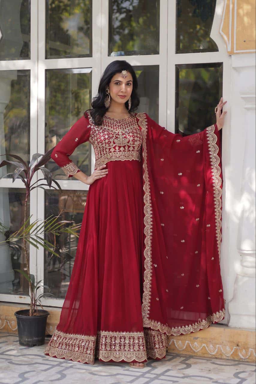 Women's designer gown with dupatta sets