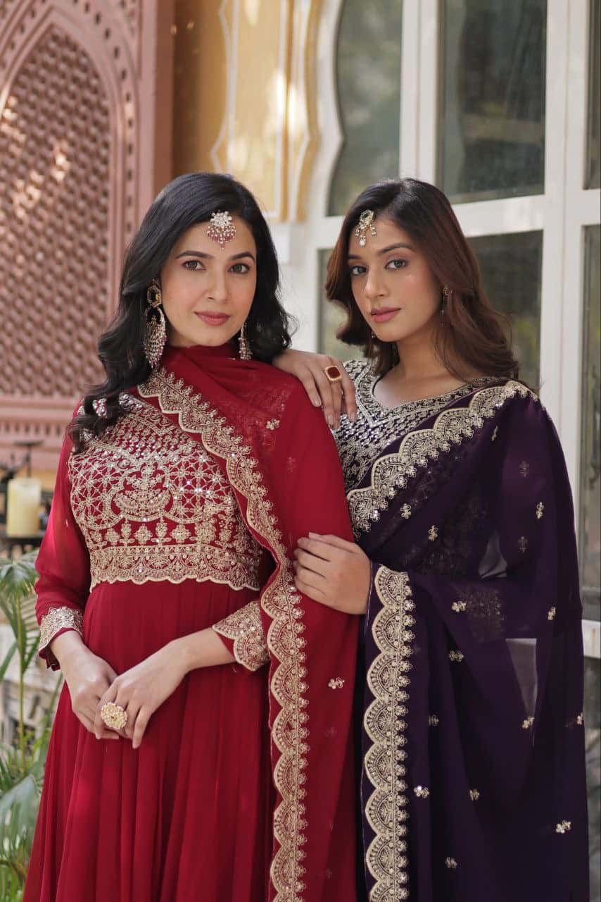 Women's designer gown with dupatta sets