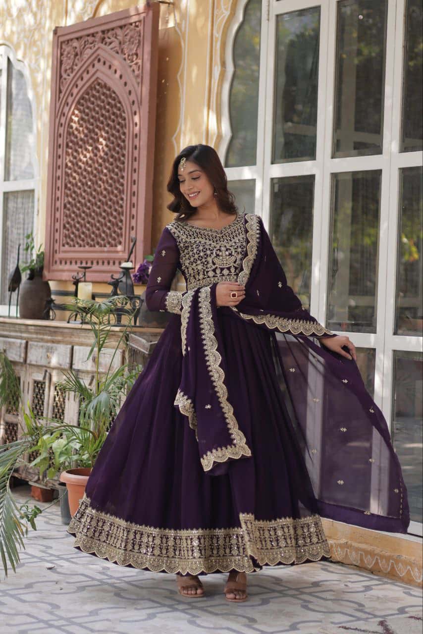 Women's designer gown with dupatta sets
