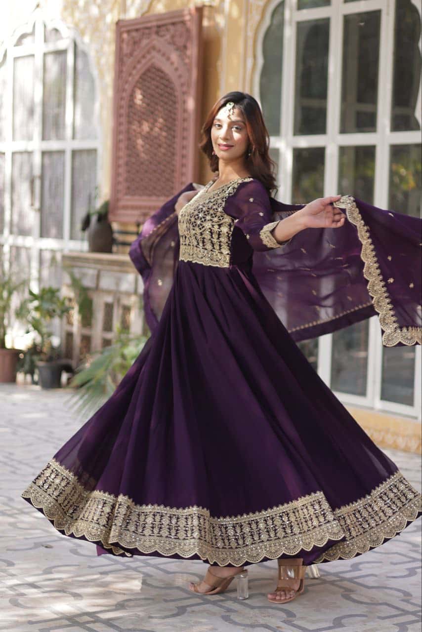 Women's designer gown with dupatta sets
