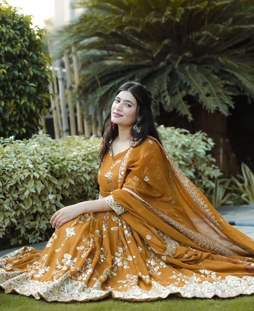 Designer sequence and embroidered work anarkali kurta pant with dupatta sets