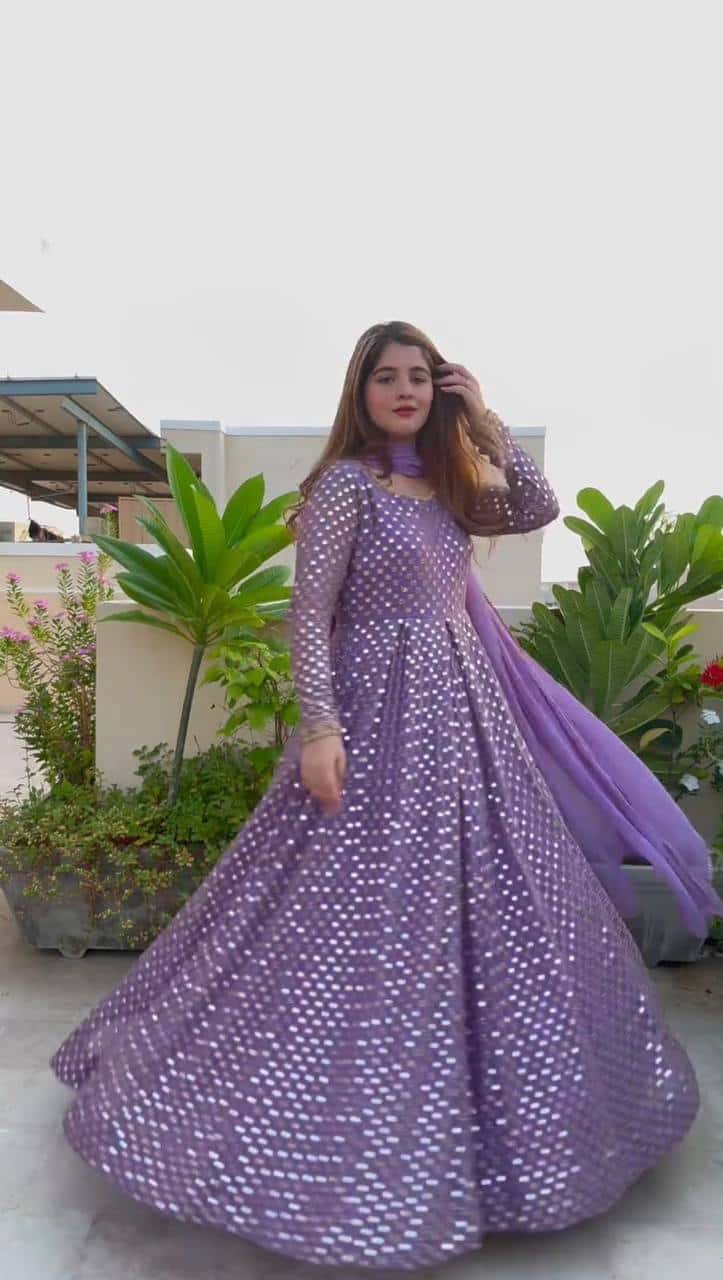 Party wear heavy gown with dupatta sets