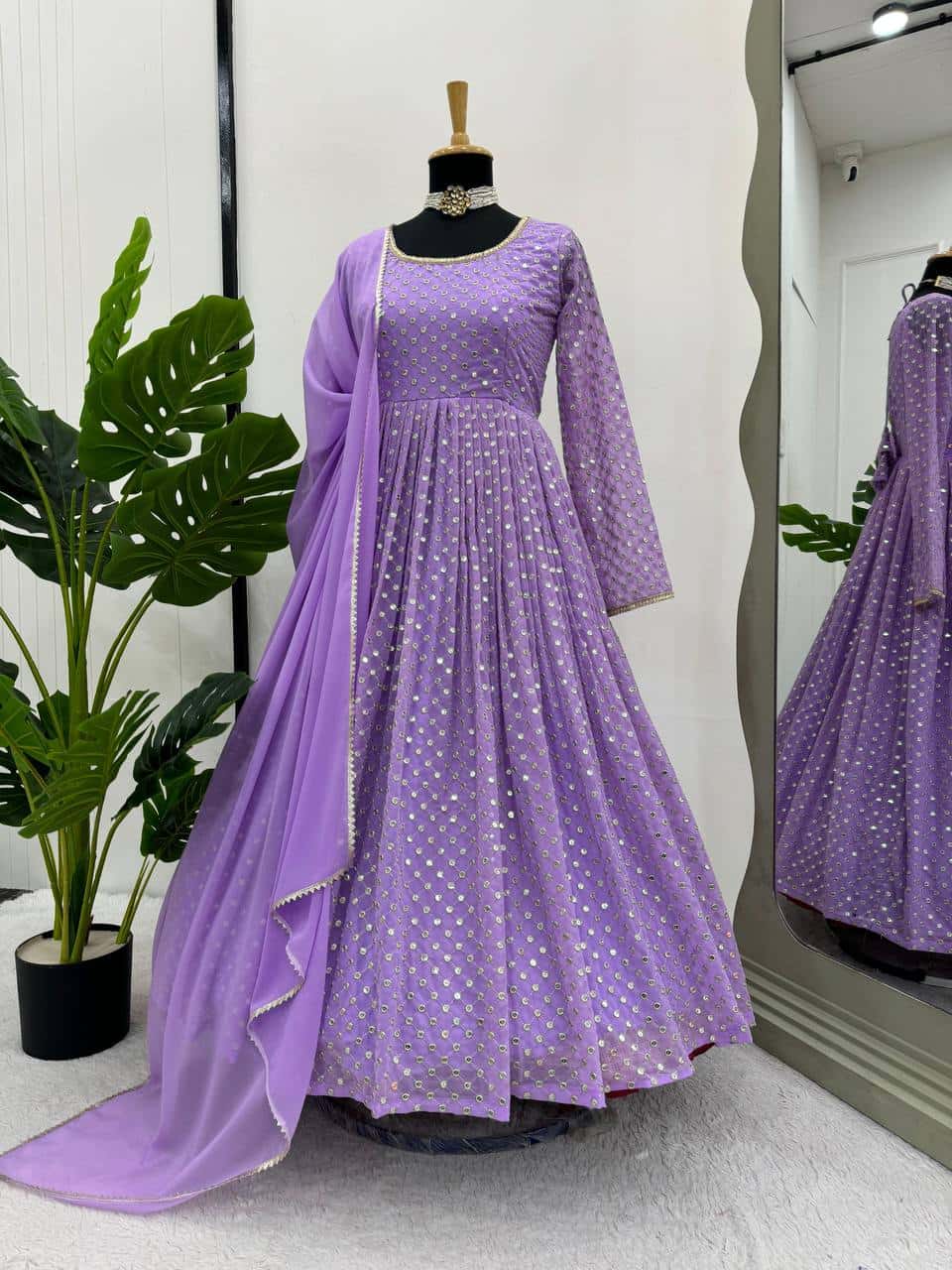 Party wear heavy gown with dupatta sets