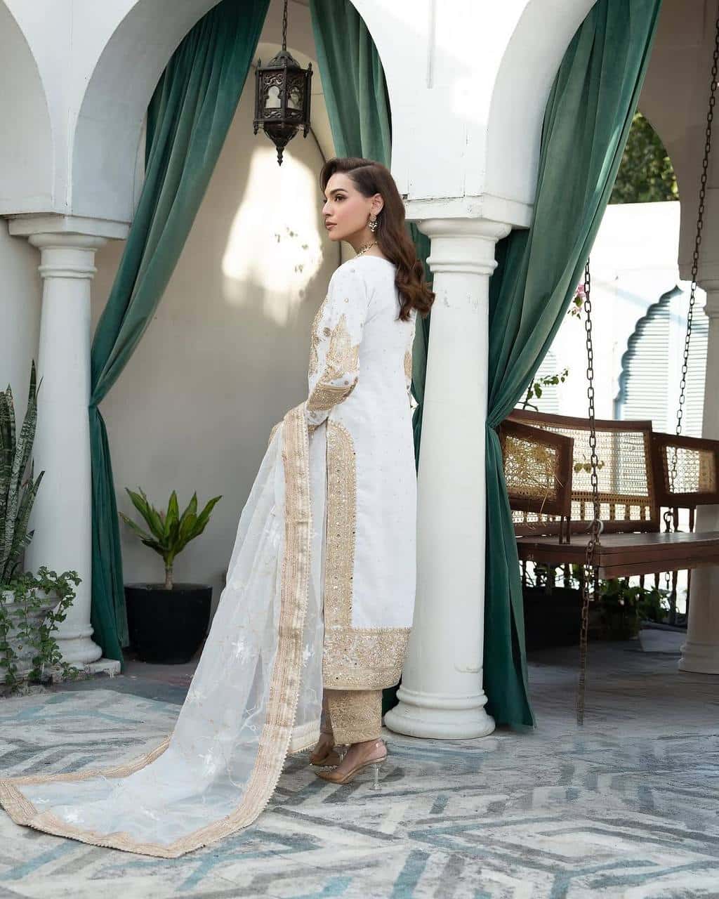 New Collection In heavy Chinnon With Heavy Embroidery Sequence Work Top-Bottom And Dupatta Set Fully Stitched Ready To Wear