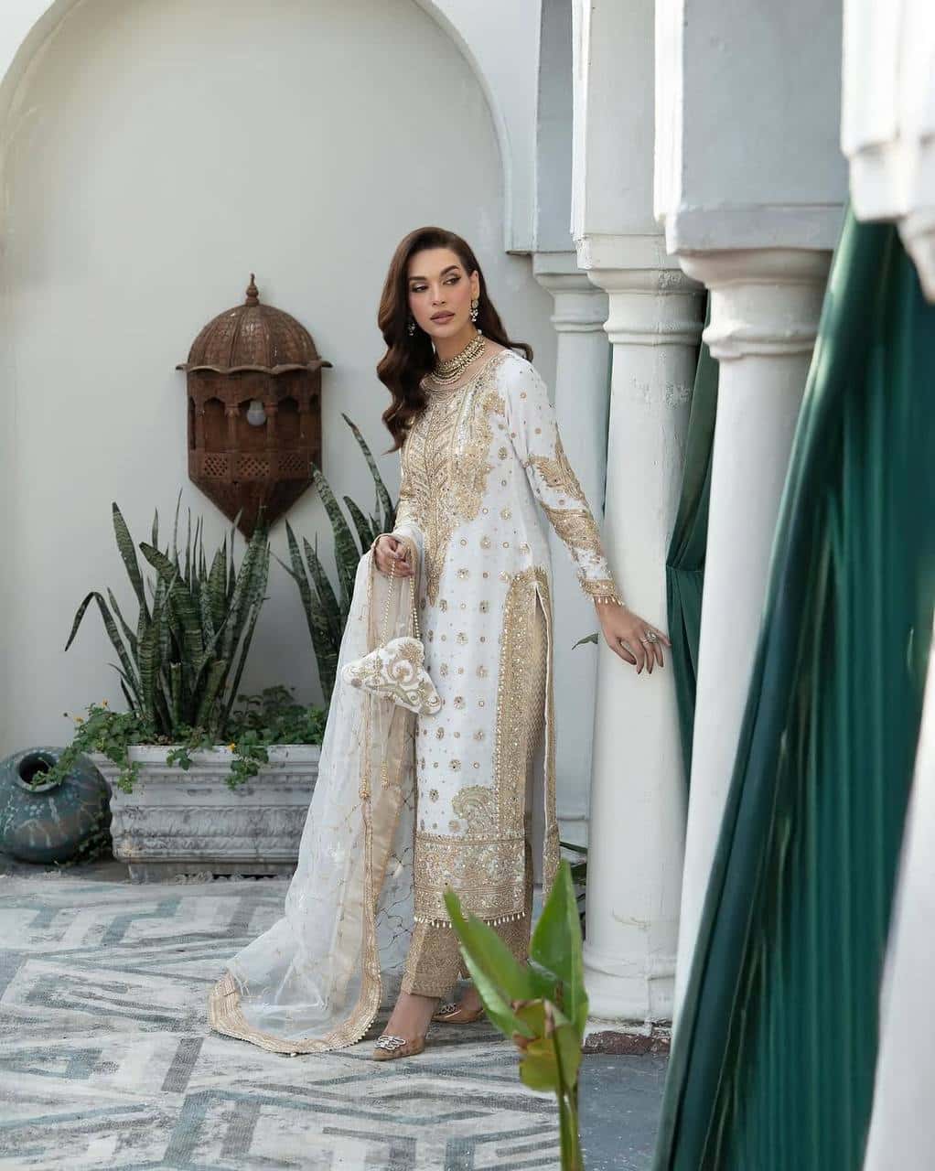 New Collection In heavy Chinnon With Heavy Embroidery Sequence Work Top-Bottom And Dupatta Set Fully Stitched Ready To Wear
