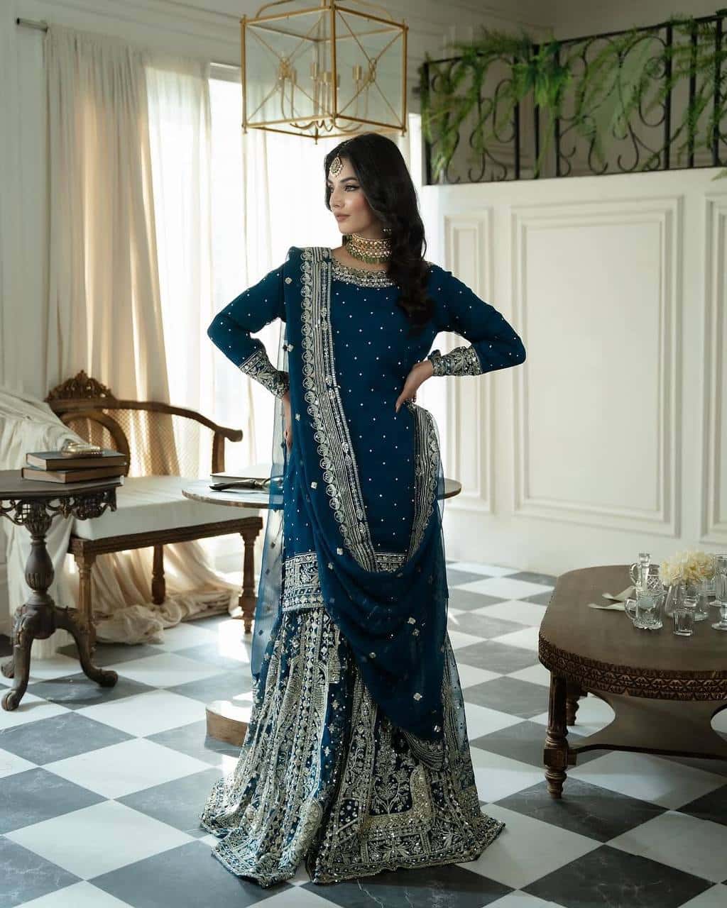 Heavy wedding wear kurta sharara sets