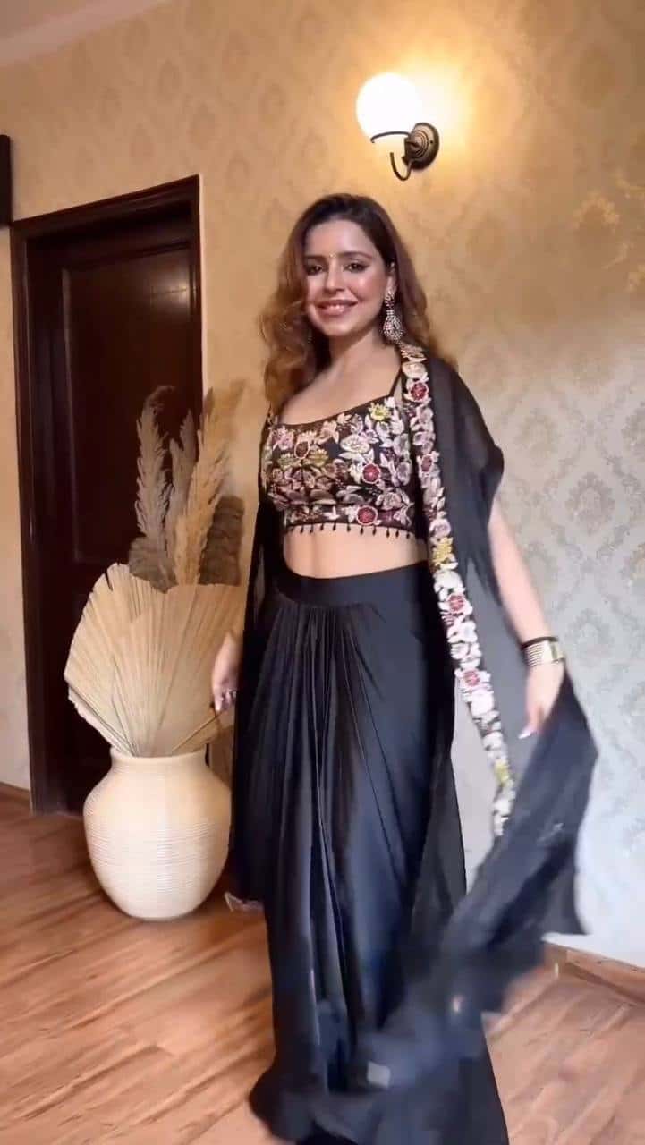 Womens designer choli dhoti with shrug sets