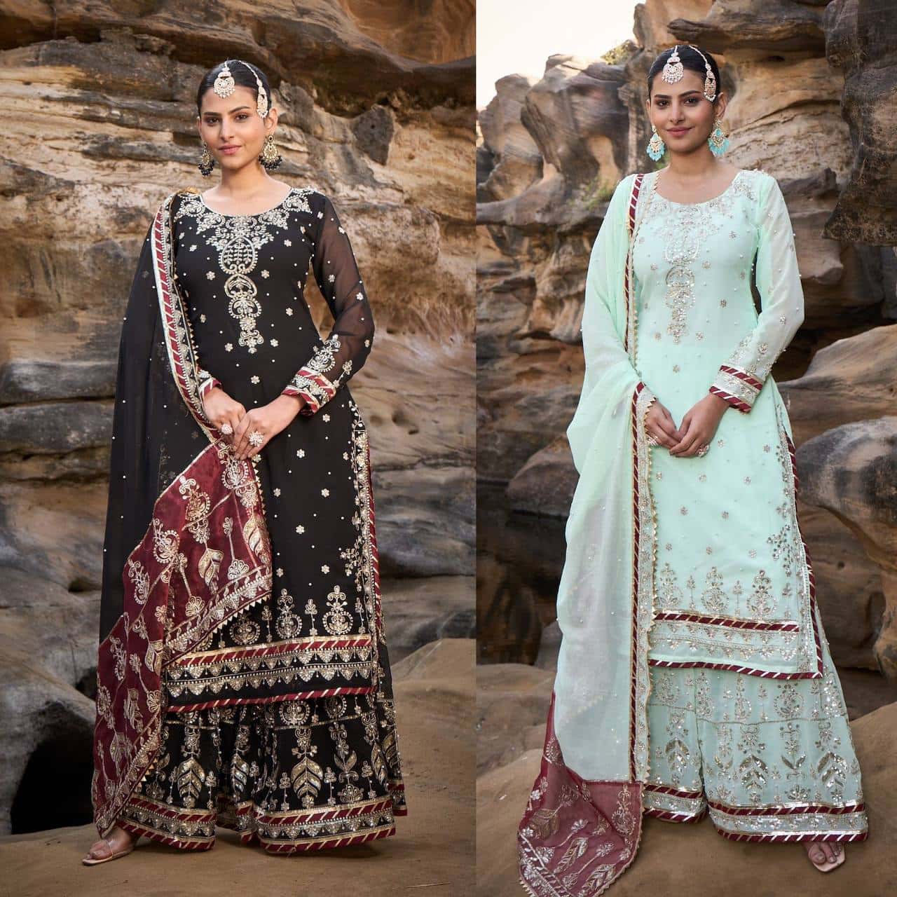 Real model shoot kurta sharara set for wedding festival wear