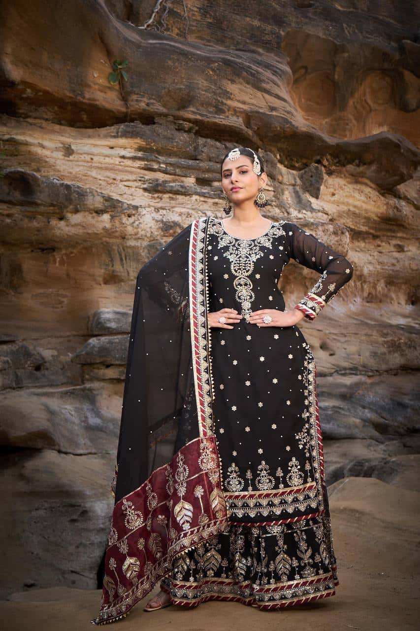Real model shoot kurta sharara set for wedding festival wear