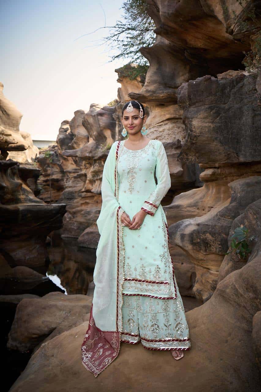 Real model shoot kurta sharara set for wedding festival wear