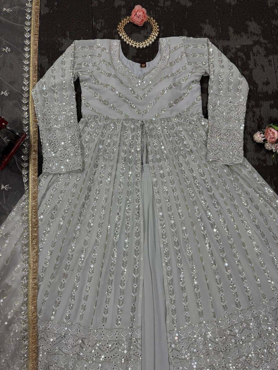 Women's designer front cut choli lehenga with dupatta sets