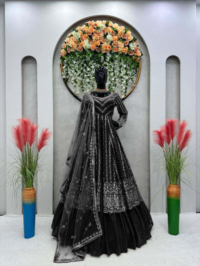 Women's designer front cut choli lehenga with dupatta sets