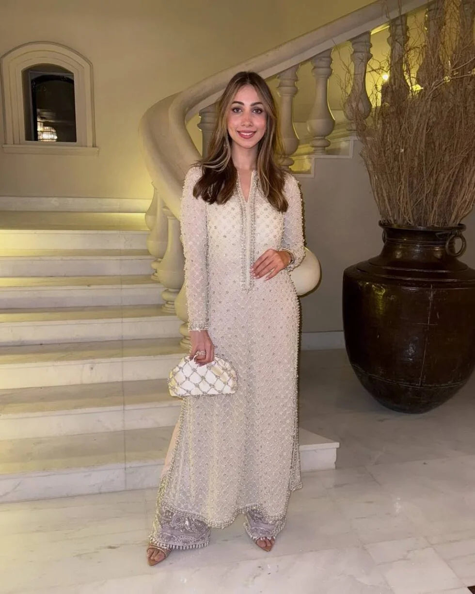 Designer Georgette Suit Set with Sequins Embroidery & Moti Work