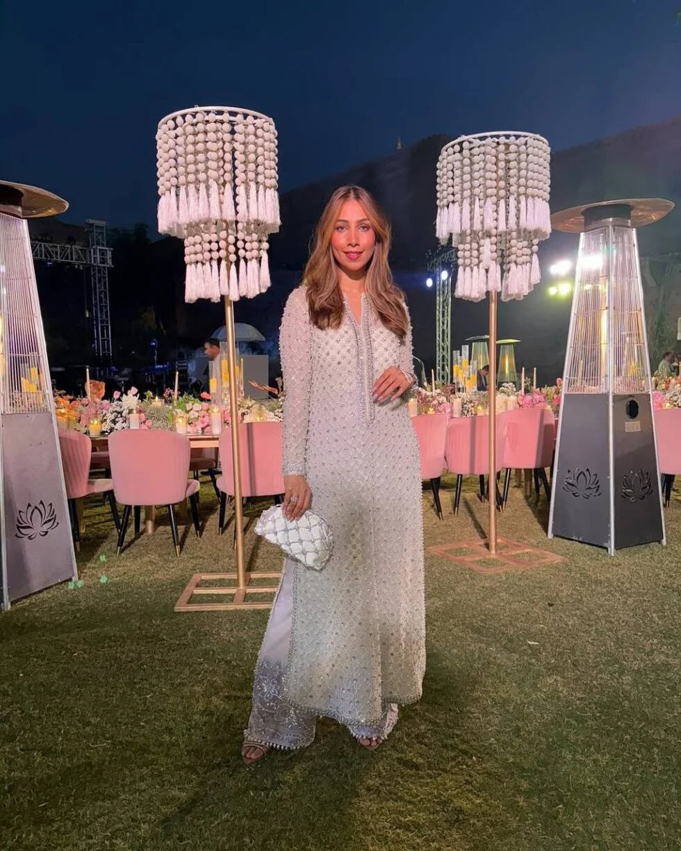 Designer Georgette Suit Set with Sequins Embroidery & Moti Work