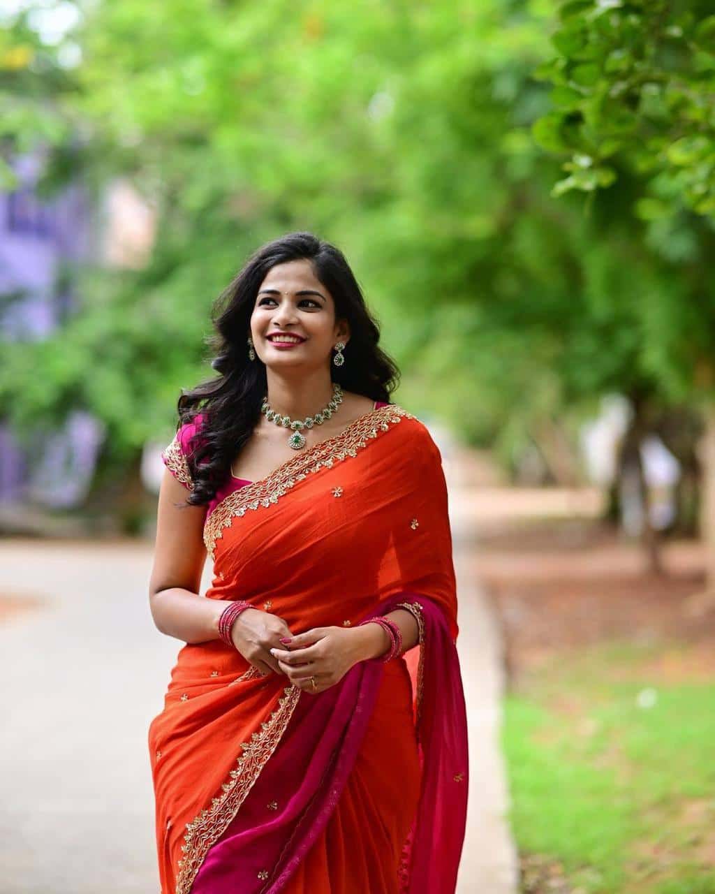 Heavy embroidery with sequence and zari work Saree