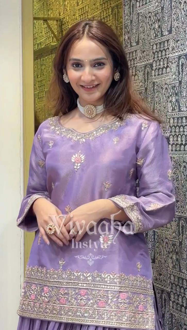 Designer Jimmy Choo Silk Embroidered Lehenga Set with Dupatta