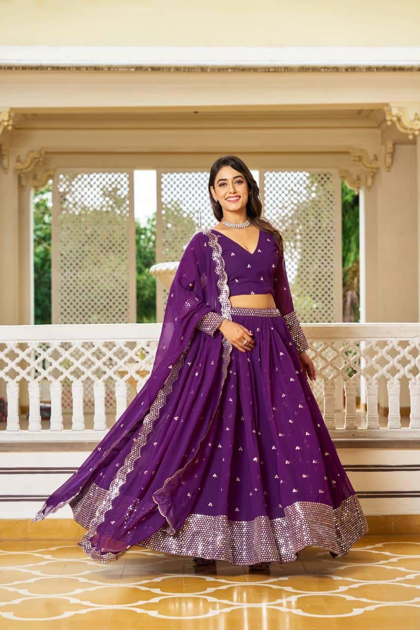 Faux Georgette Lehenga Choli with Dupatta