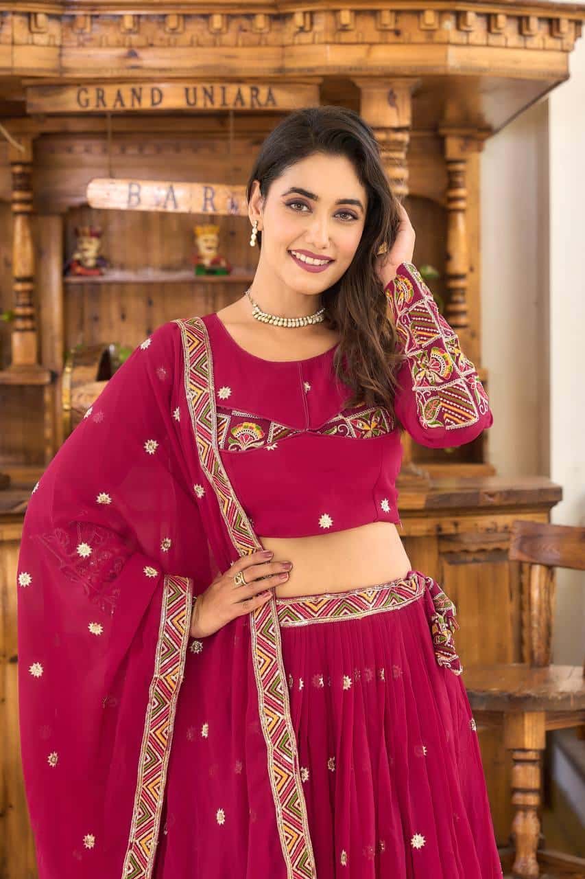 Faux Georgette Lehenga Choli with Dupatta