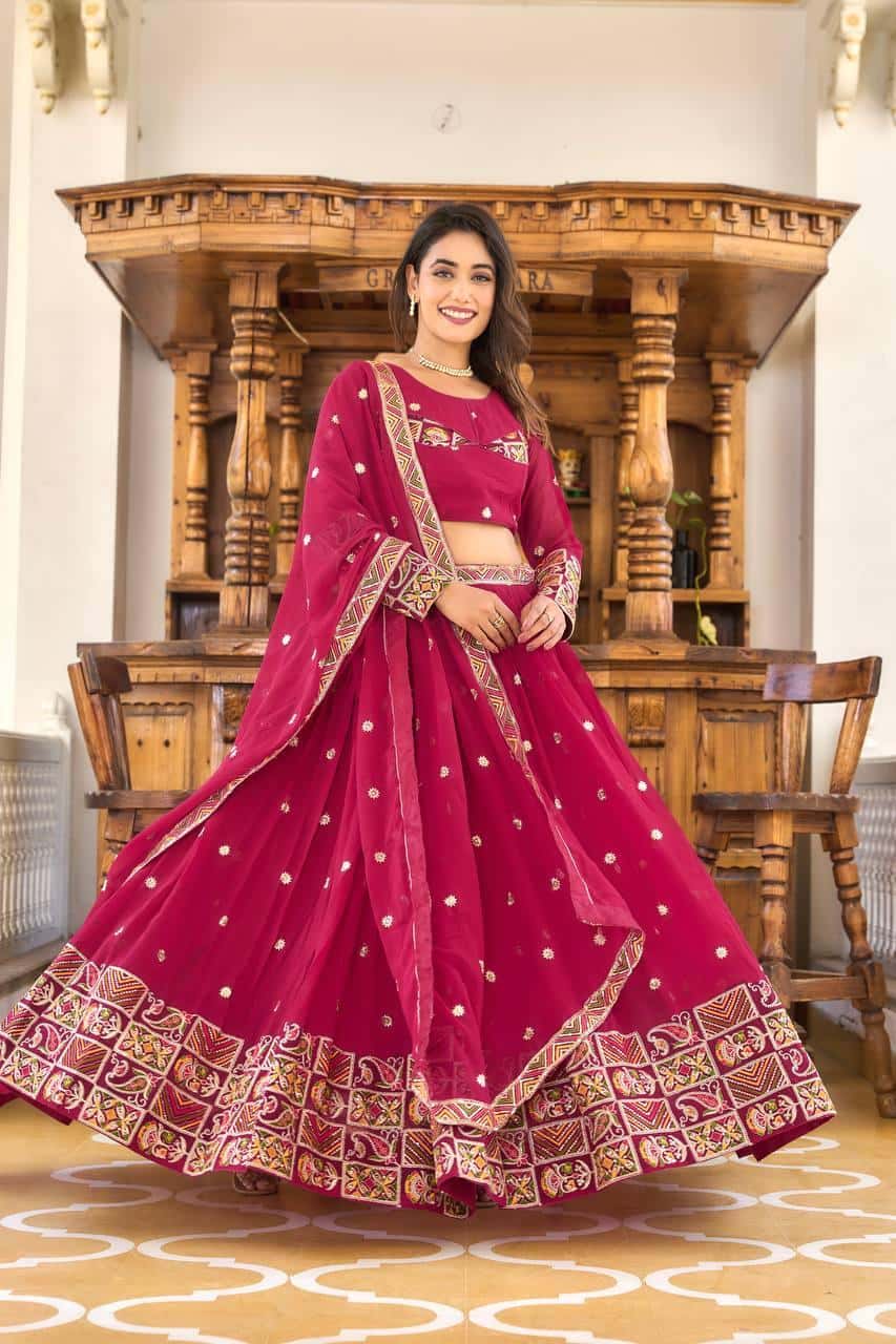 Faux Georgette Lehenga Choli with Dupatta