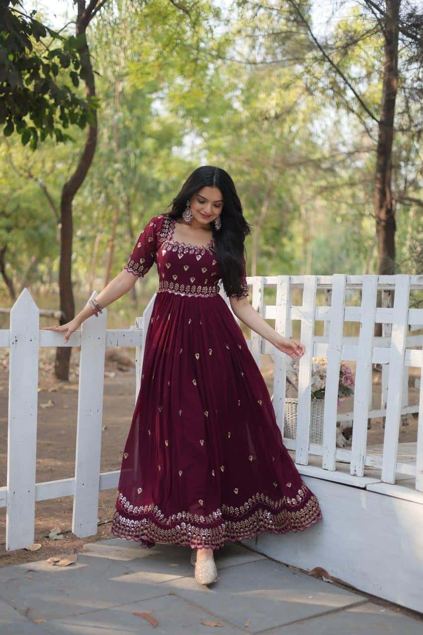 Heavy handwork Sequins work gown for women