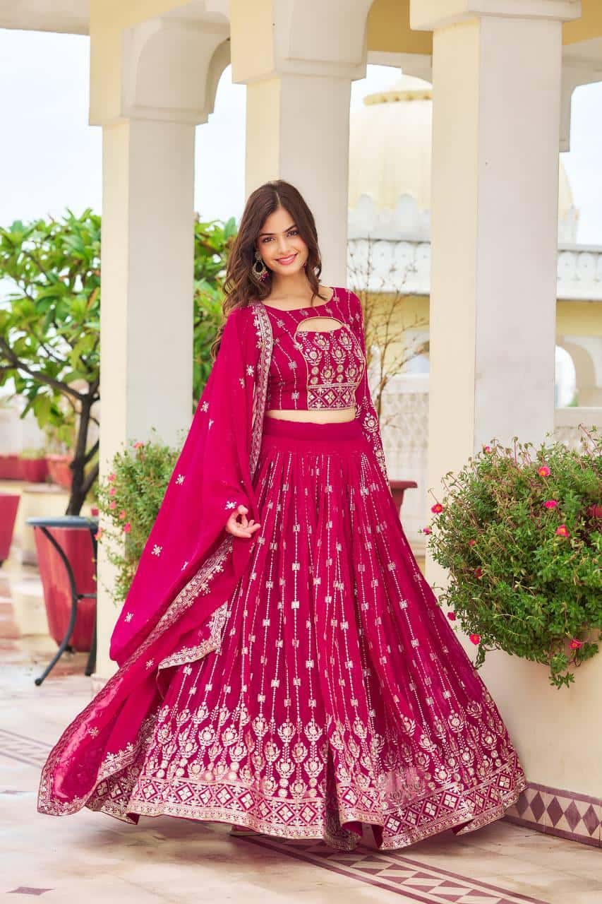 Faux Georgette Choli Lehenga with Dupatta