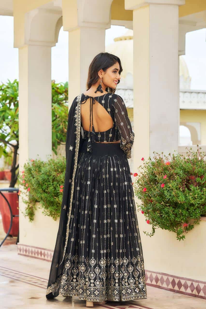 Faux Georgette Choli Lehenga with Dupatta