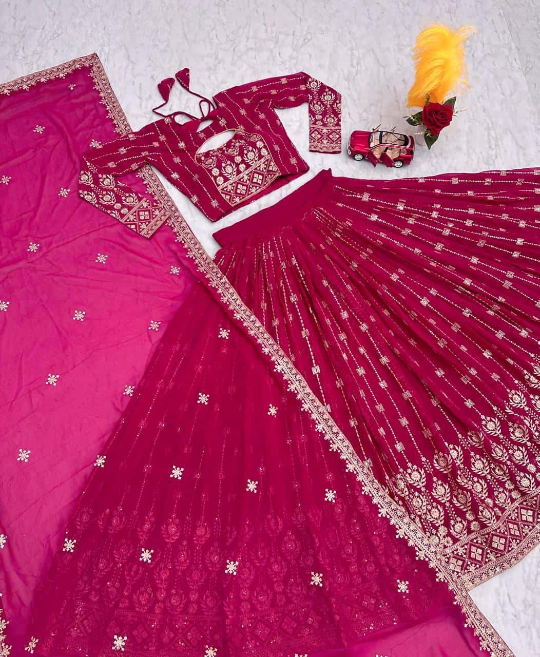 Faux Georgette Choli Lehenga with Dupatta