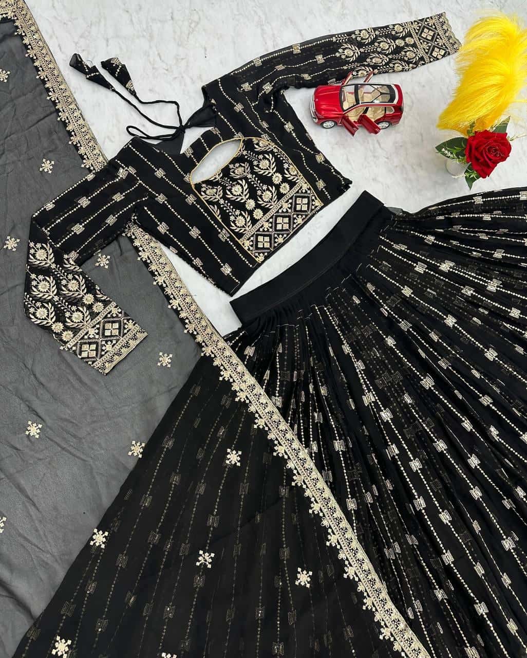 Faux Georgette Choli Lehenga with Dupatta