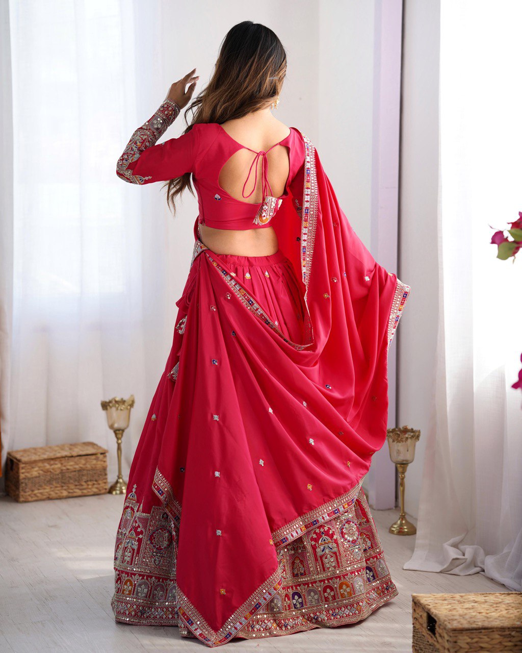 Readymade Lehenga Choli fully stitched Dupatta Set