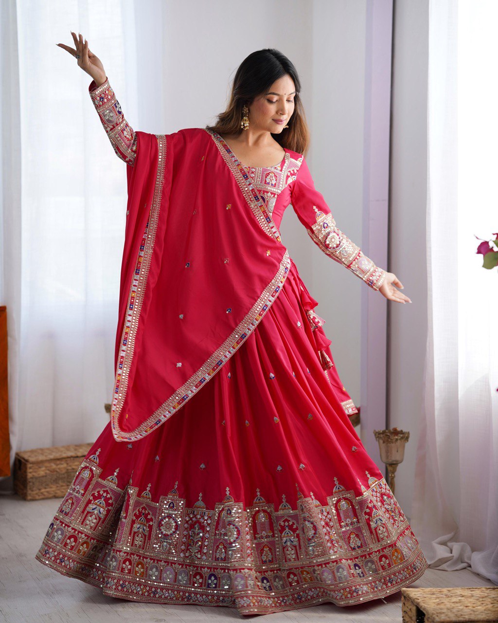Readymade Lehenga Choli fully stitched Dupatta Set