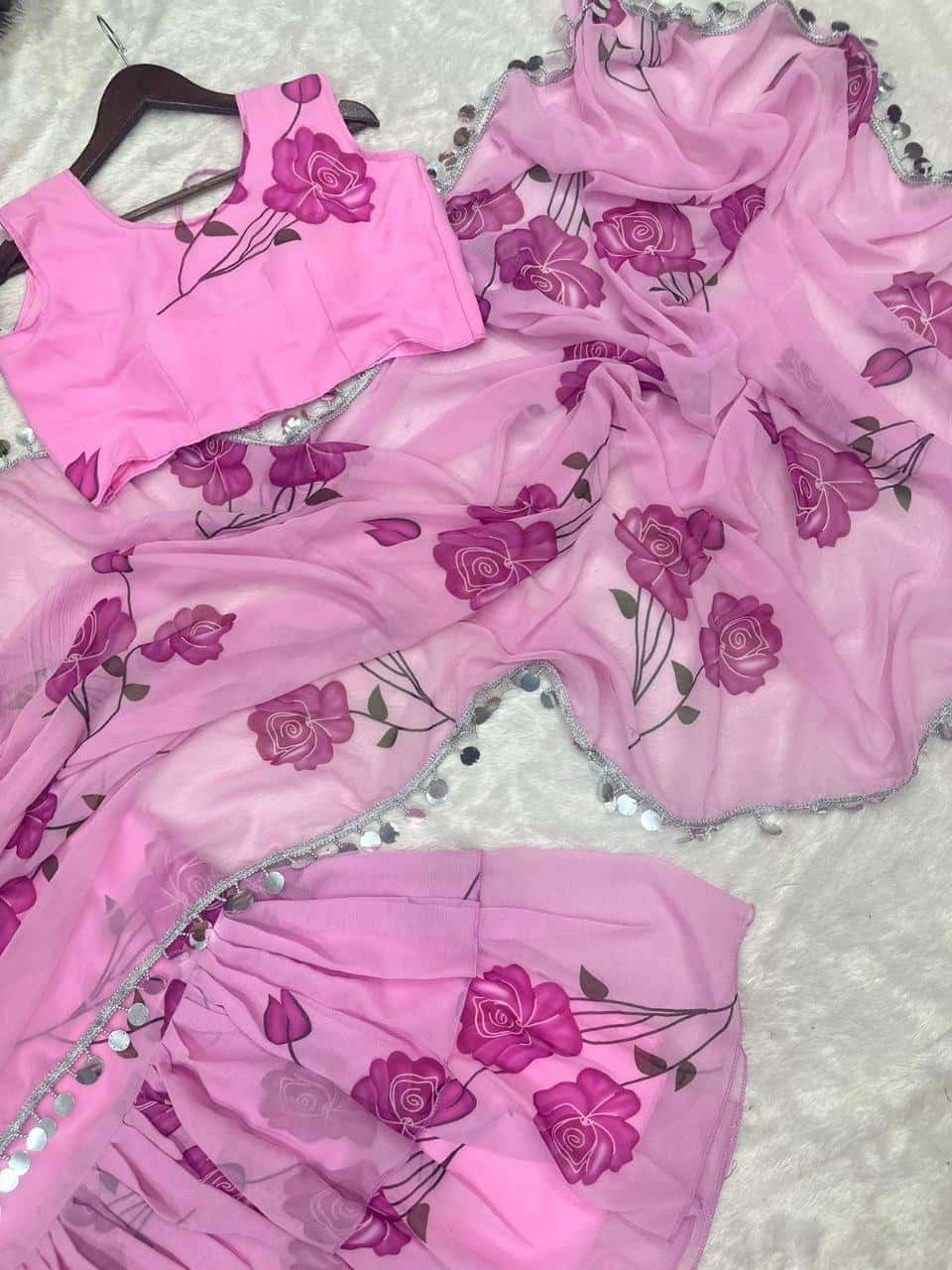 Tabby Silk with digital print work Saree