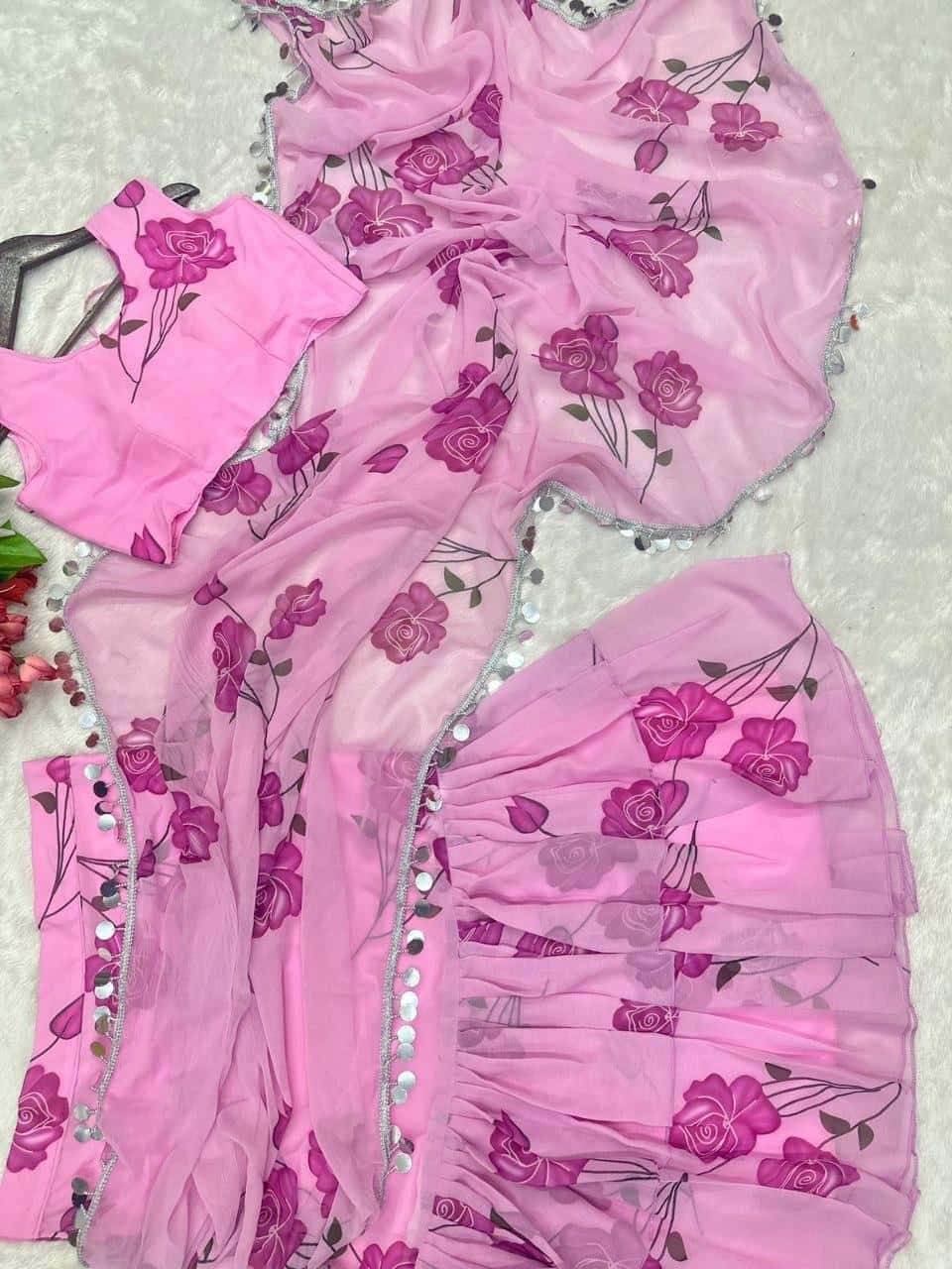 Tabby Silk with digital print work Saree