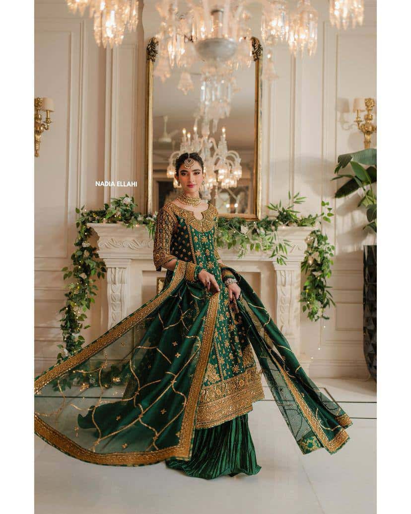 “Elegant Georgette Kurti & Sharara Set with Sequence Embroidery and Lace Work”