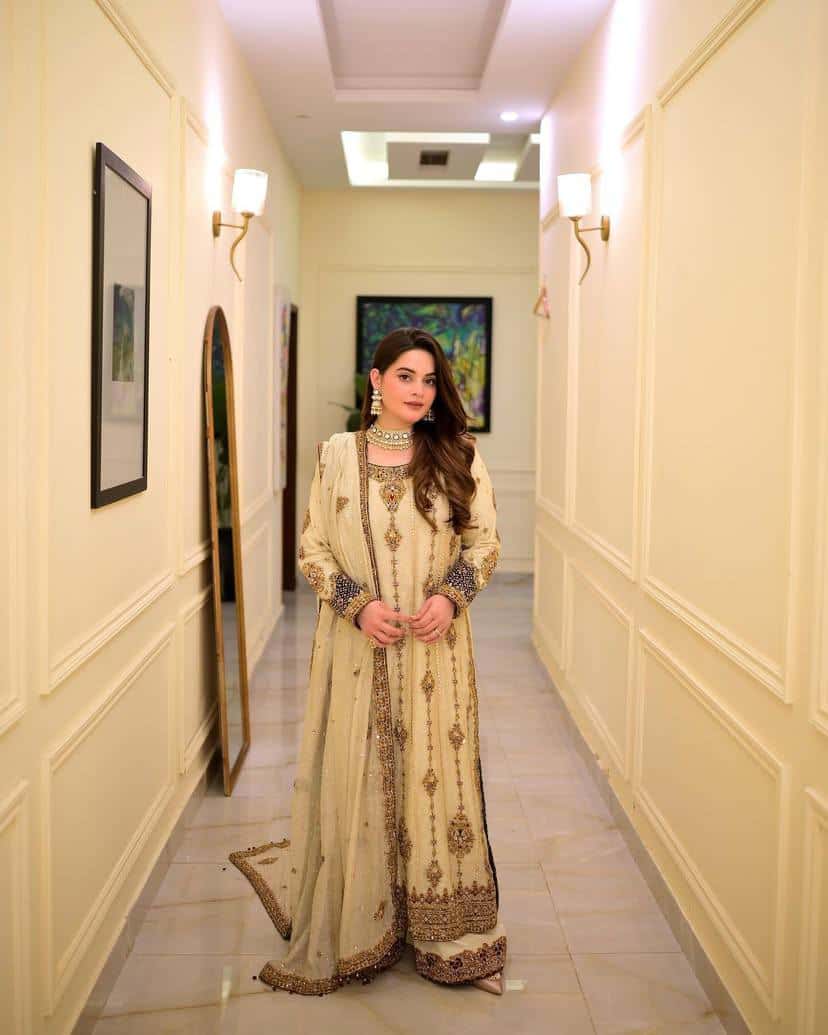 "Luxury Heavy Georgette Embroidered Suit Set with Sequins, Zari & Rivet Detailing"