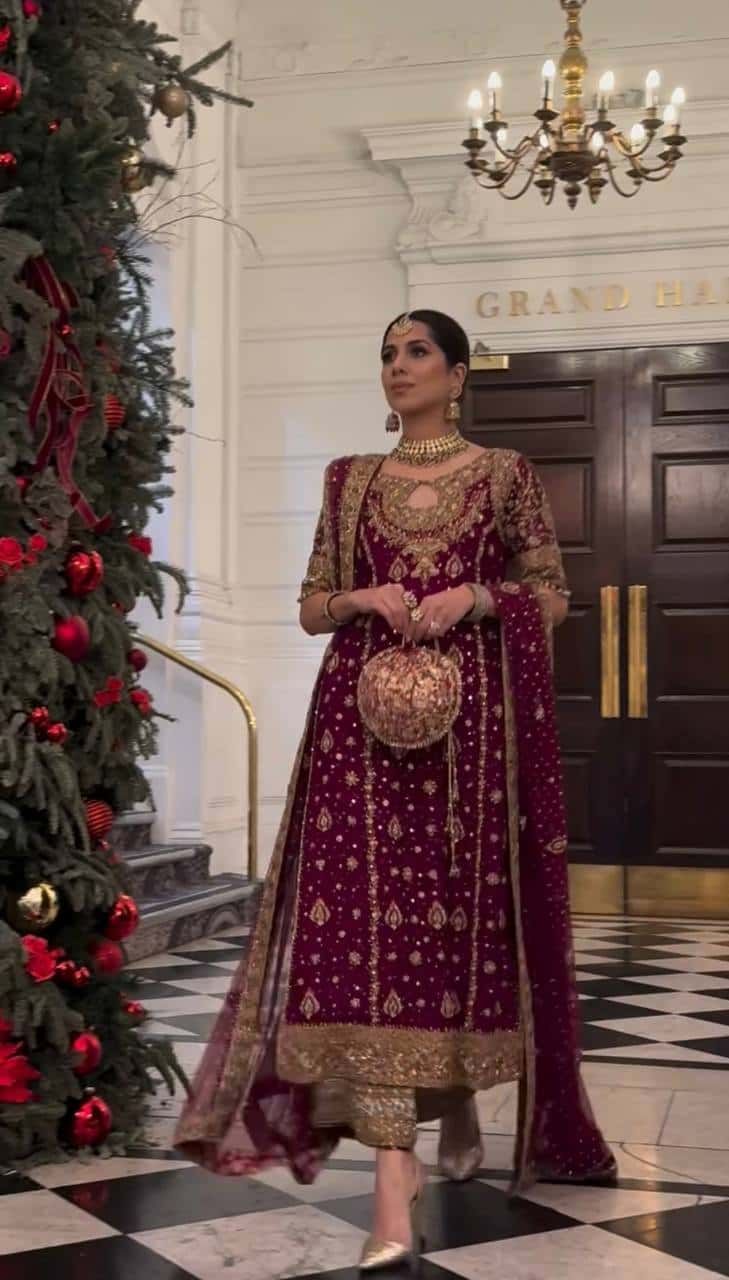"Elegant Faux Georgette Embroidered Suit Set with Full Sleeves, Pants, and Dupatta"