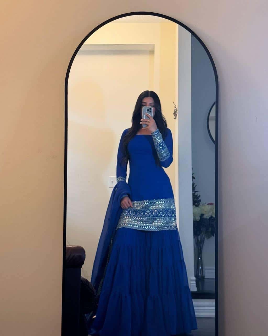 Faux Georgette Kurta Sharara with Dupatta