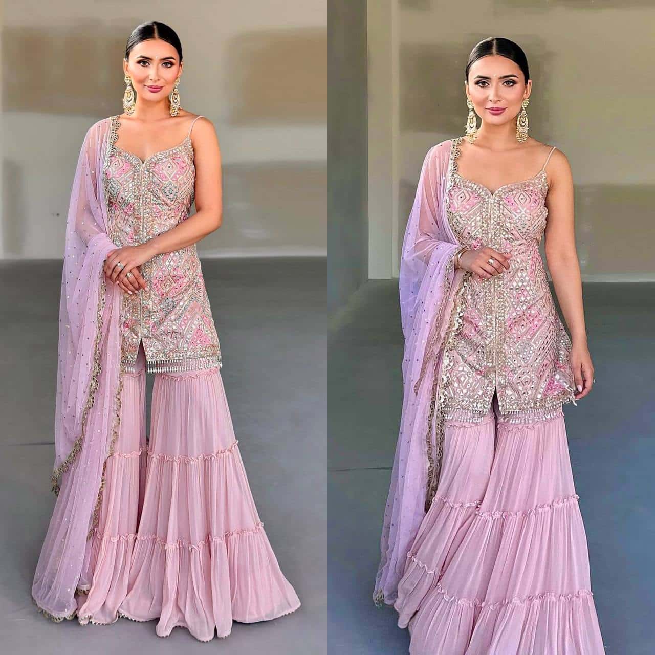 Baby pink color with sequence embroidery work readymade salwar kameez suit