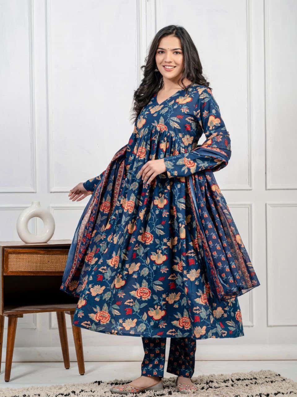 "Stay Cool and Stylish: Pure Cotton Kurti Set"