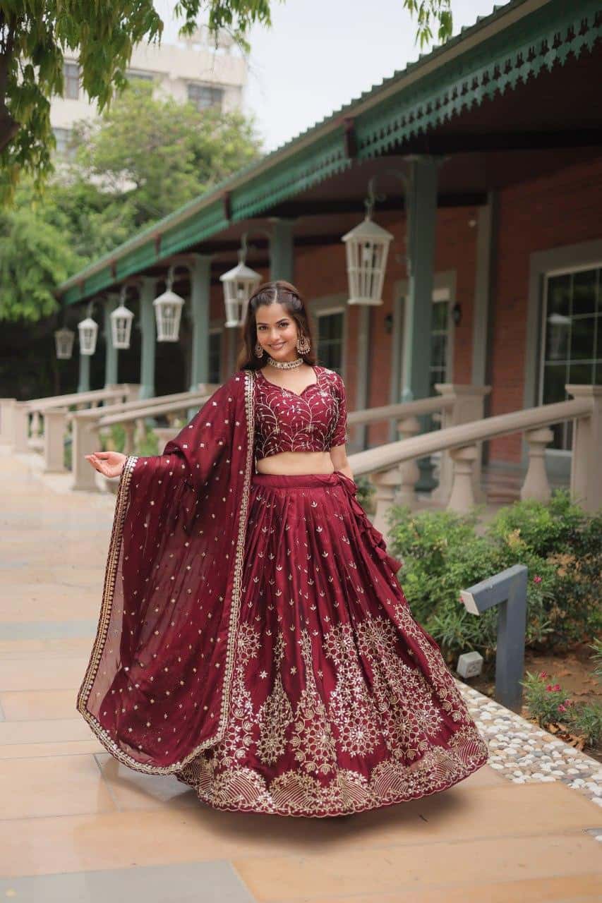 Rangoli Silk with Heavy Sequins Lehenga Blouse with Dupatta