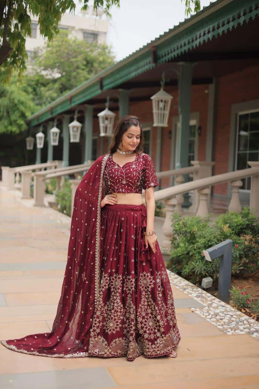 Rangoli Silk with Heavy Sequins Lehenga Blouse with Dupatta