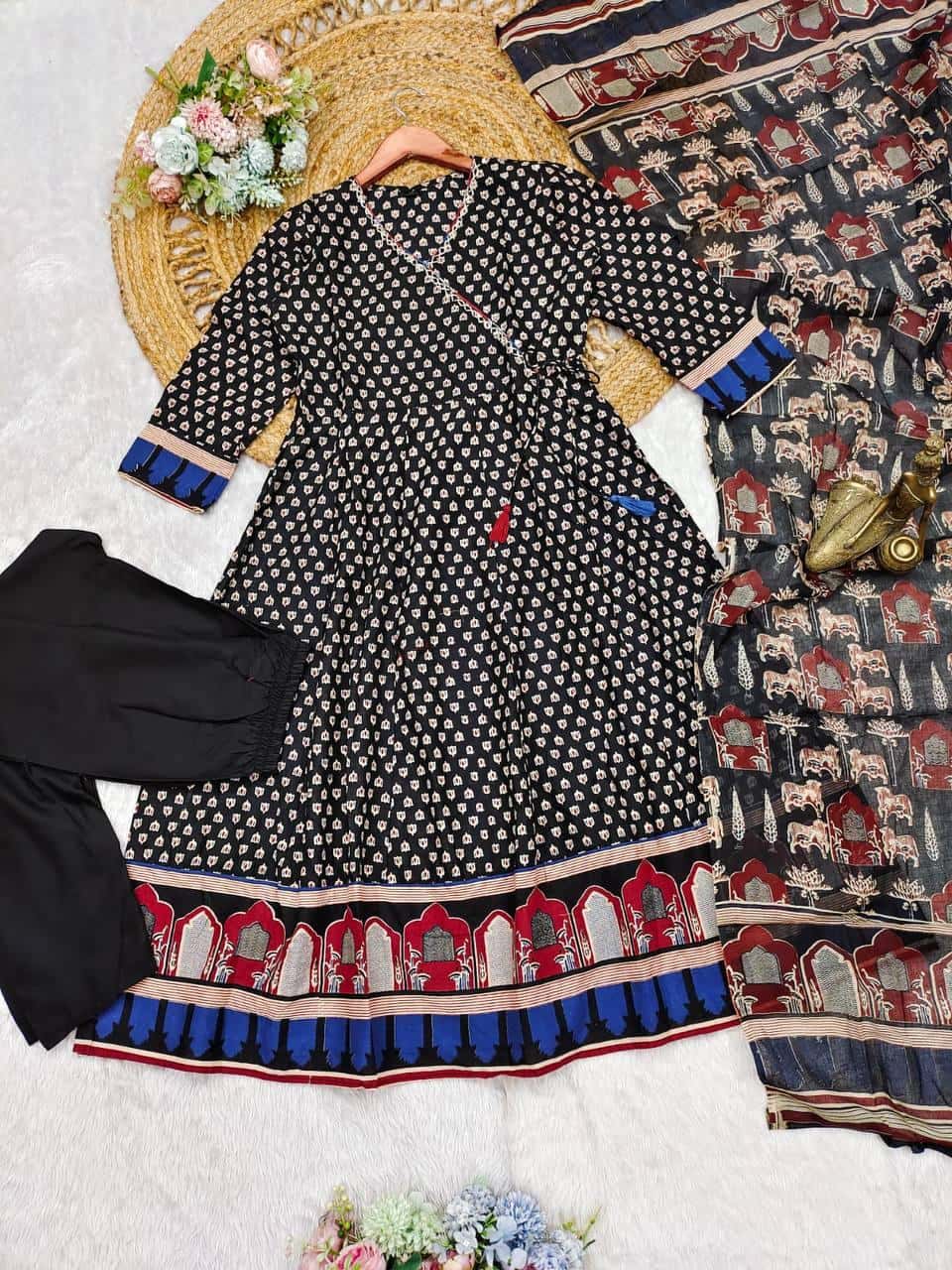 Heavy Cotton Printed Top Pant with Dupatta