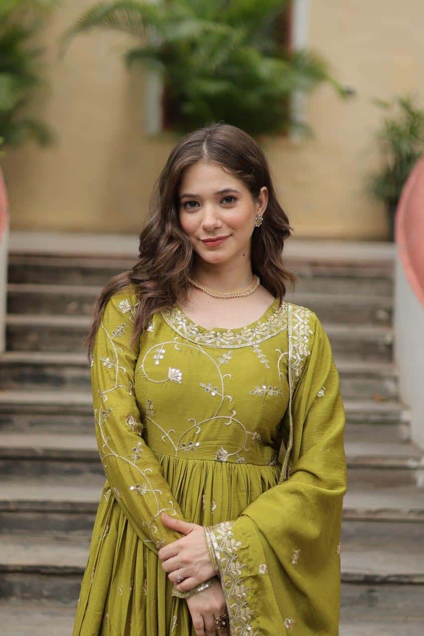 Chinon with Rich Sequins Embroidered Work Kurta Sharara with Dupatta