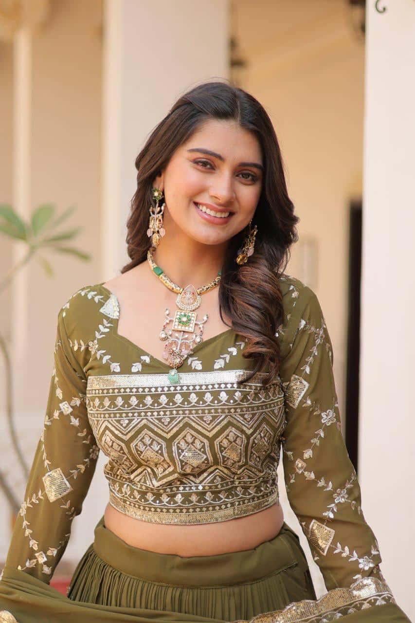 Heavy Faux Georgette Lehenga Choli with Dupatta