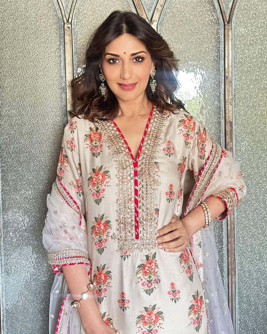 Pure Chinon Silk Kurta Sharara with Dupatta