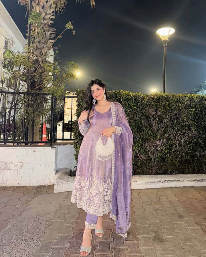 Designer jimi chu embroidery readymade salwar suit set