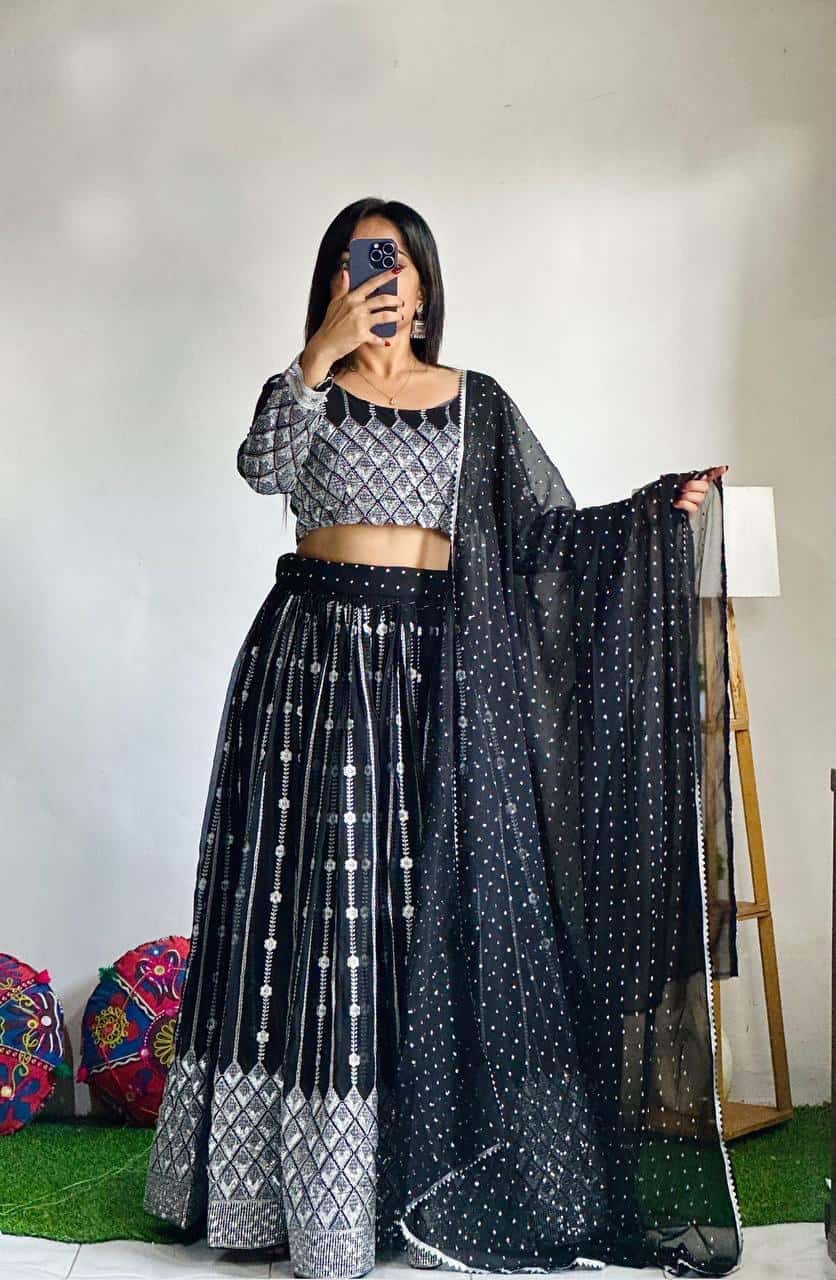 Heavy Sequence Work and Thread Work Choli Lehenga with Dupatta