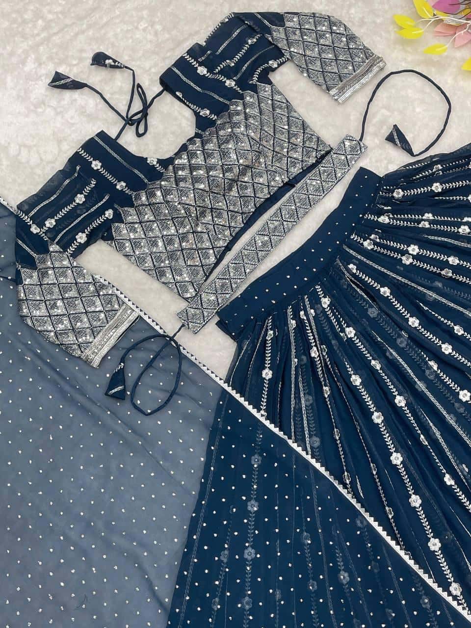 Heavy Sequence Work and Thread Work Choli Lehenga with Dupatta